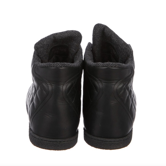 Chanel Lambskin High Top Sneakers Size 37.5 - Picture 3 of 6